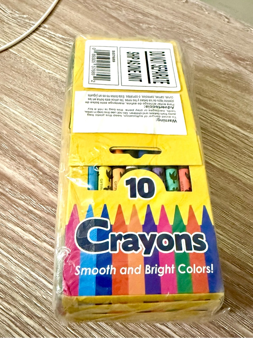 10-Pack Kids Crayons in Bright Yellow Box
